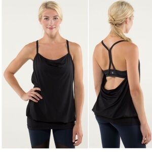 L.Lululemon C.Y.B Tank Black / Hyper Stripe Black